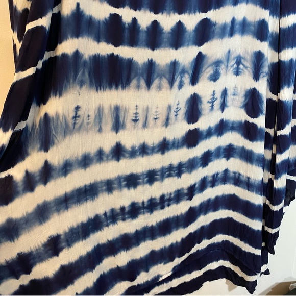 NWT Johnny Was Baillon Tunic Tie Dye Stripe Dress Blue Bell Sleeves PG2003-417 - Picture 12 of 13